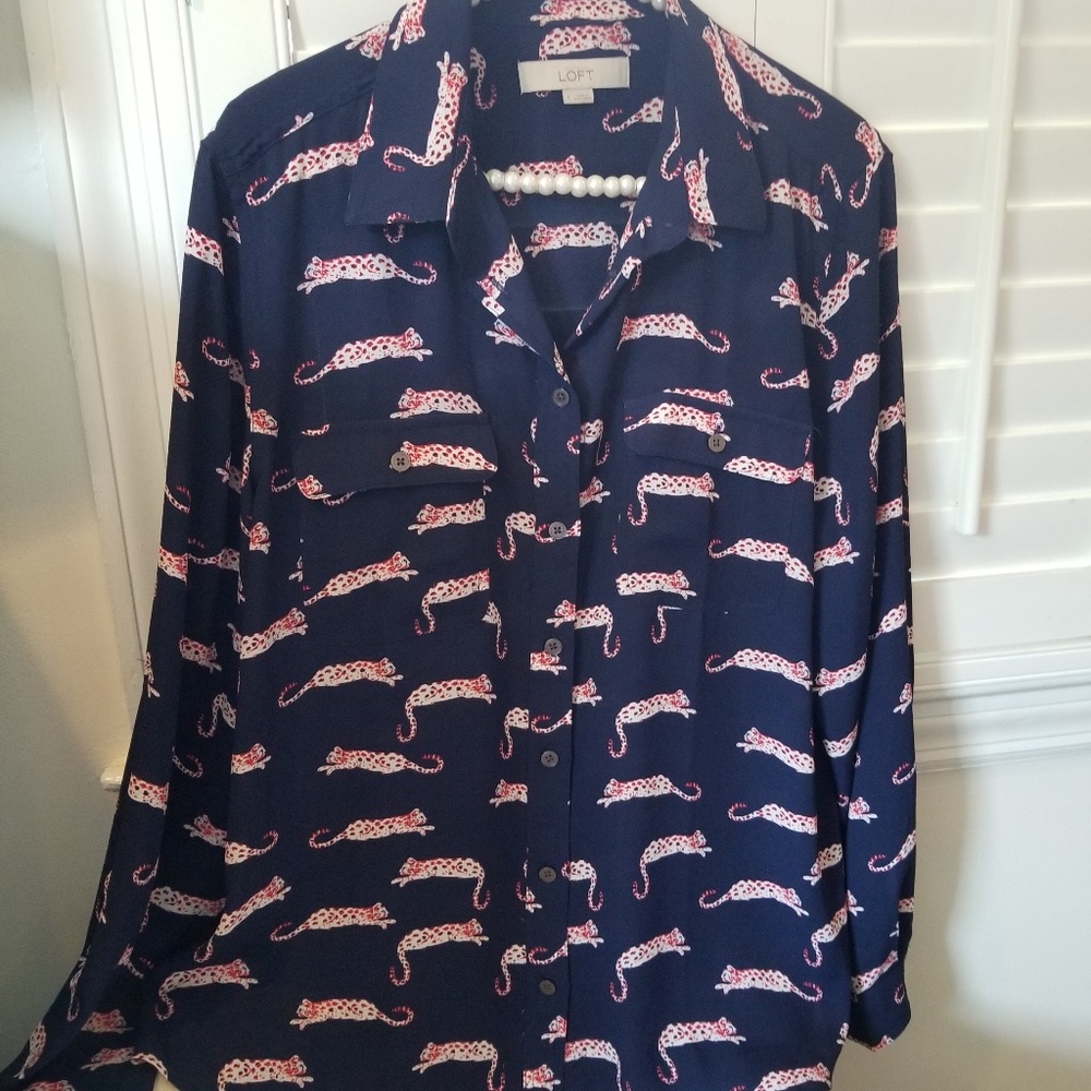 LOFT Cheetah Blouse